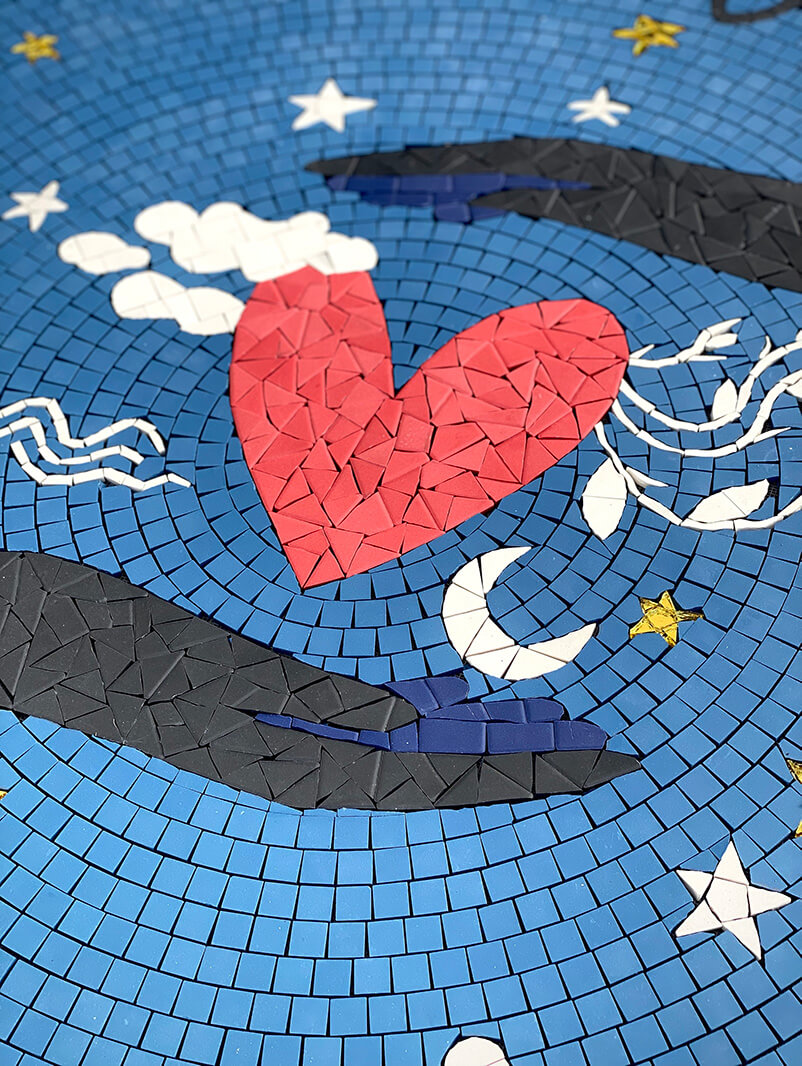 Détail de la mosaïque astral d'apres l'illustration d'Adolie Day