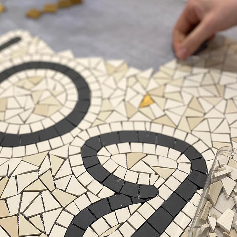 Typography in mosaic stones