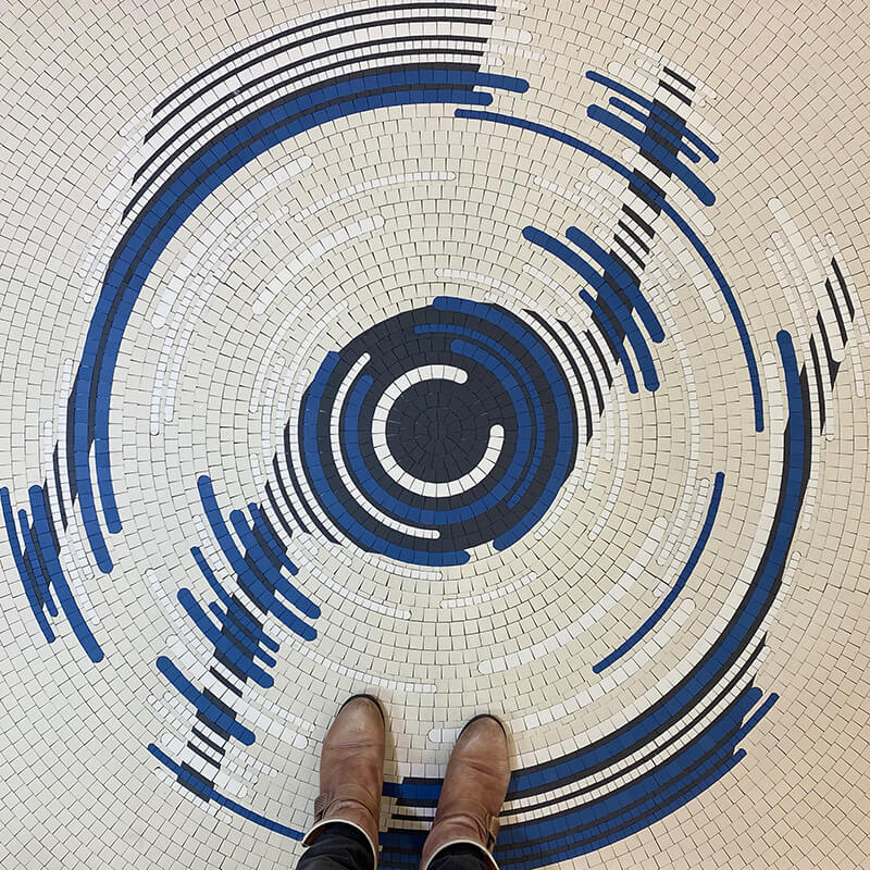 Floor tiles design mosaic Logo Music in Paris