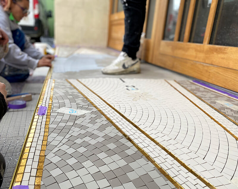 Floor Mosaic installation in France