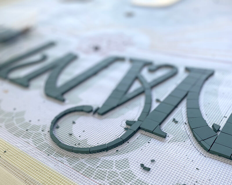 typographie en mosaïque