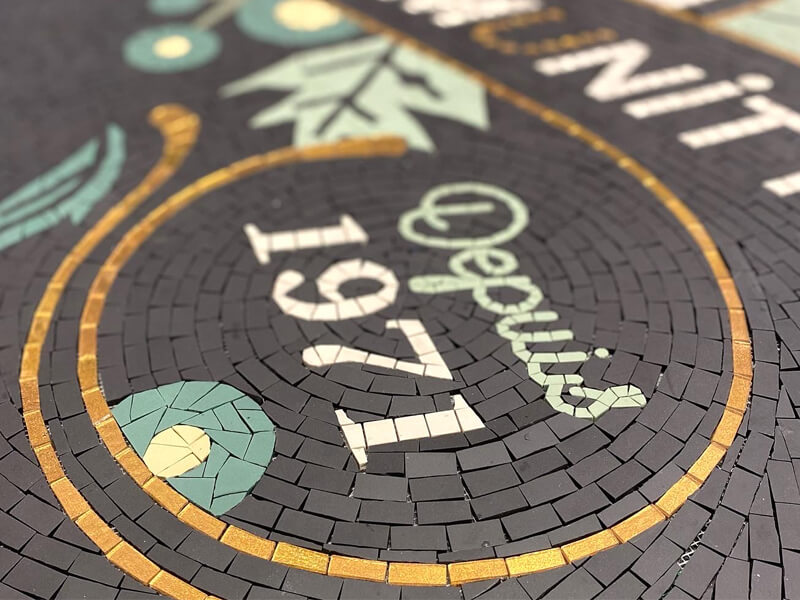 Graphic and lettering contemporary Mosaic