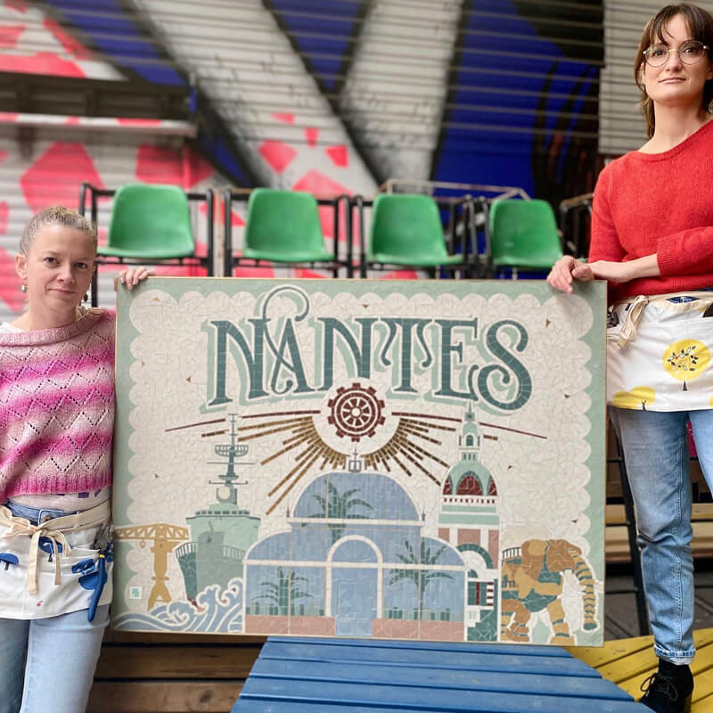 Removable mosaic board about Nantes